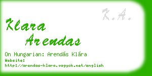 klara arendas business card